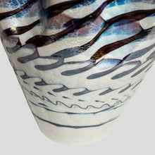 Load image into Gallery viewer, Vintage Murano white iridescent wavy decor vase
