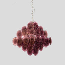 Load image into Gallery viewer, Purple disc pulegoso glass square shaped ceiling light
