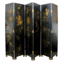 Load image into Gallery viewer, 1950s Chinese Six-Panel Lacquered Room Divider with Reliefs
