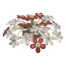 Load image into Gallery viewer, 1970s French floral crystal ceiling light by Maison Bagues
