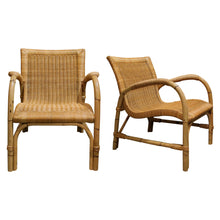 Load image into Gallery viewer, Pair of 1960s Arco Rattan and Bamboo Armchairs – Germany
