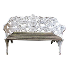 Load image into Gallery viewer, Decorative Swedish Garden Bench, Mid-Century, Foliate Design
