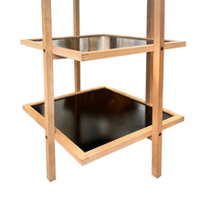 Load image into Gallery viewer, Pair of 1970s/80s Structural Blonde Maple and Black Wood Shelving Units
