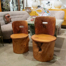 Load image into Gallery viewer, Pair of Mid-Century Swedish Pine Kubbestol Stools
