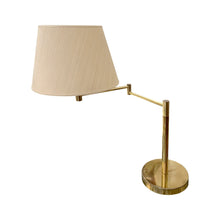 Load image into Gallery viewer, Large Swedish Table Lamp, Brass, Adjustable Swing Arm, 1970s
