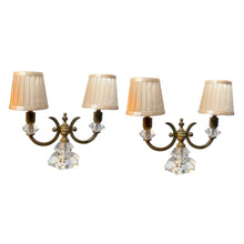 Load image into Gallery viewer, Pair of 1940s French Art Deco De Sèvres Crystal Table Lamps

