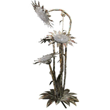 Load image into Gallery viewer, Extra Large Sculptural Wrought Iron Floor Lamp with Frosted Glass, 1970s/80s
