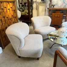 Load image into Gallery viewer, Pair of Vintage Finnish Lounge Chairs in Textured Beige Fabric
