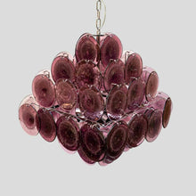 Load image into Gallery viewer, Purple disc pulegoso glass square shaped ceiling light
