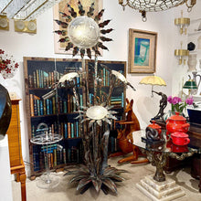 Load image into Gallery viewer, Extra Large Sculptural Wrought Iron Floor Lamp with Frosted Glass, 1970s/80s
