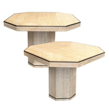 Load image into Gallery viewer, Pair of Vintage Travertine Tables by Willy Rizzo for Jean Charles, 1970s
