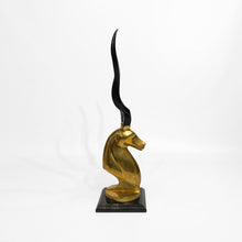Load image into Gallery viewer, Brass Antelope Head Sculpture
