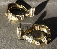 Load image into Gallery viewer, 18ct Gold natural diamond set earrings by Adler. 1980s

