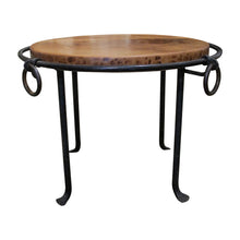 Load image into Gallery viewer, Mid-Century French Wrought Iron and Oak Coffee Table
