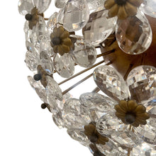 Load image into Gallery viewer, 1970s Italian Banci Firenze Round Floral Crystal Ceiling Light
