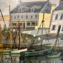 Load image into Gallery viewer, Pair of 1957 Coastal Port Paintings by C. Barbier, French
