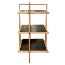 Load image into Gallery viewer, Pair of 1970s/80s Structural Blonde Maple and Black Wood Shelving Units
