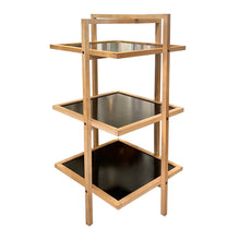 Load image into Gallery viewer, Pair of 1970s/80s Structural Blonde Maple and Black Wood Shelving Units
