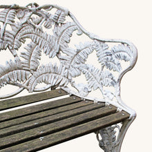 Load image into Gallery viewer, Decorative Swedish Garden Bench, Mid-Century, Foliate Design
