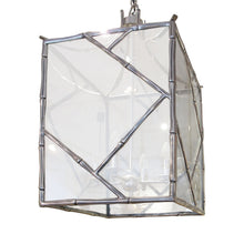 Load image into Gallery viewer, 1960s/70s English Large Silver-Plated Bronze Bamboo-Effect Lantern
