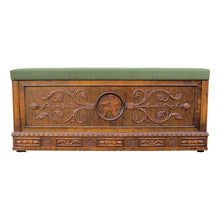 Load image into Gallery viewer, Mid-century Swedish Bench - Coffer - Blanket Box with Carvings
