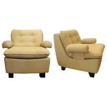 Load image into Gallery viewer, Pair of Vintage French Armchairs in Yellow Upholstery
