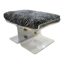Load image into Gallery viewer, Pair of American Perspex Stools with Zebra Cushions, 1970s
