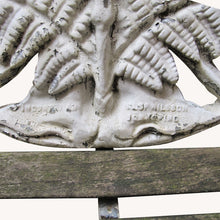 Load image into Gallery viewer, Decorative Swedish Garden Bench, Mid-Century, Foliate Design
