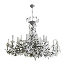 Load image into Gallery viewer, French 24-Branch Floral Crystal Chandelier, Attributed to Maison Bagués, Circa 1940s–1950s
