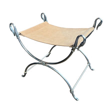 Load image into Gallery viewer, French Neoclassical Swan-Head Metal Stool, Mid-Century by Maison Jansen
