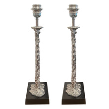 Load image into Gallery viewer, Pair of Silver-Plated Sculptural Table Lamps, Circa 1950s
