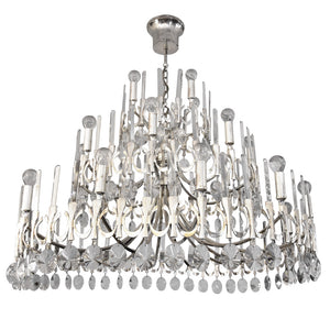 A large silver plated Gaetano Sciolari chandelier