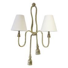 Load image into Gallery viewer, 1950s Pair of Valenti Brass Rope Wall Lights with Tassels, Spanish
