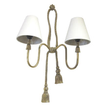 Load image into Gallery viewer, 1950s Pair of Valenti Brass Rope Wall Lights with Tassels, Spanish
