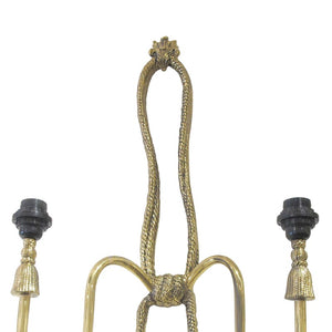 1950s Pair of Valenti Brass Rope Wall Lights with Tassels, Spanish