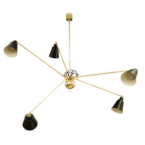 Star Five Ceiling light Black and Brass