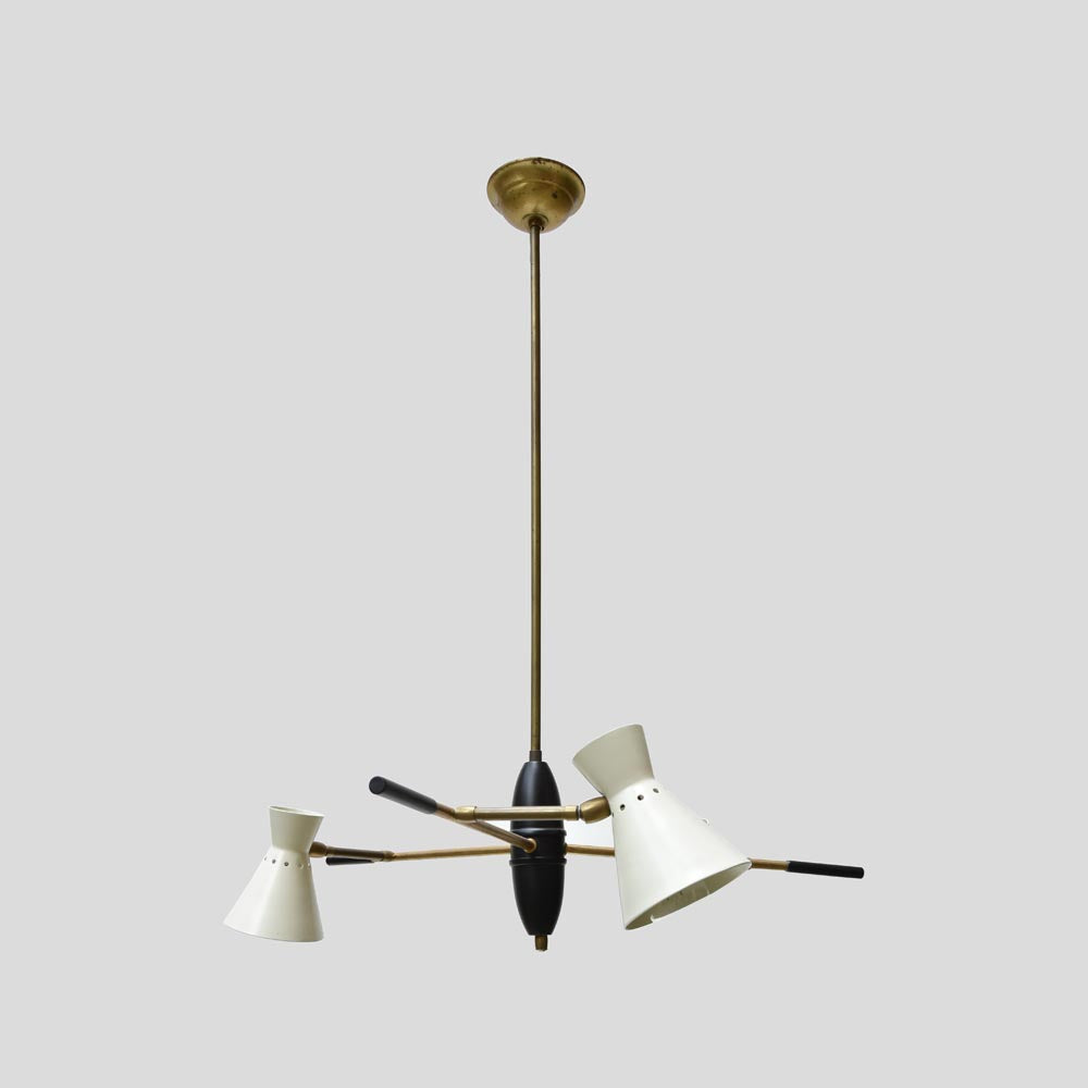 1950s articulating shades ceiling light att. luigi sarfati