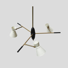 Load image into Gallery viewer, 1950s articulating shades ceiling light att. luigi sarfati
