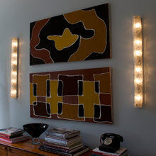 Load image into Gallery viewer, 1960s Long Icicle Textured Glass Wall Lights On a Chrome Frame by Hillbrand, Germany
