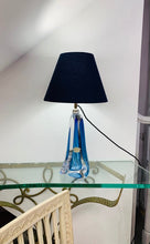 Load image into Gallery viewer, 1950s Val St Lambert Blue Crystal Glass Table Lamp
