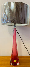 Load image into Gallery viewer, Tall 1950s Val St Lambert Pink Glass Table Lamp

