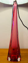 Load image into Gallery viewer, Tall 1950s Val St Lambert Pink Glass Table Lamp
