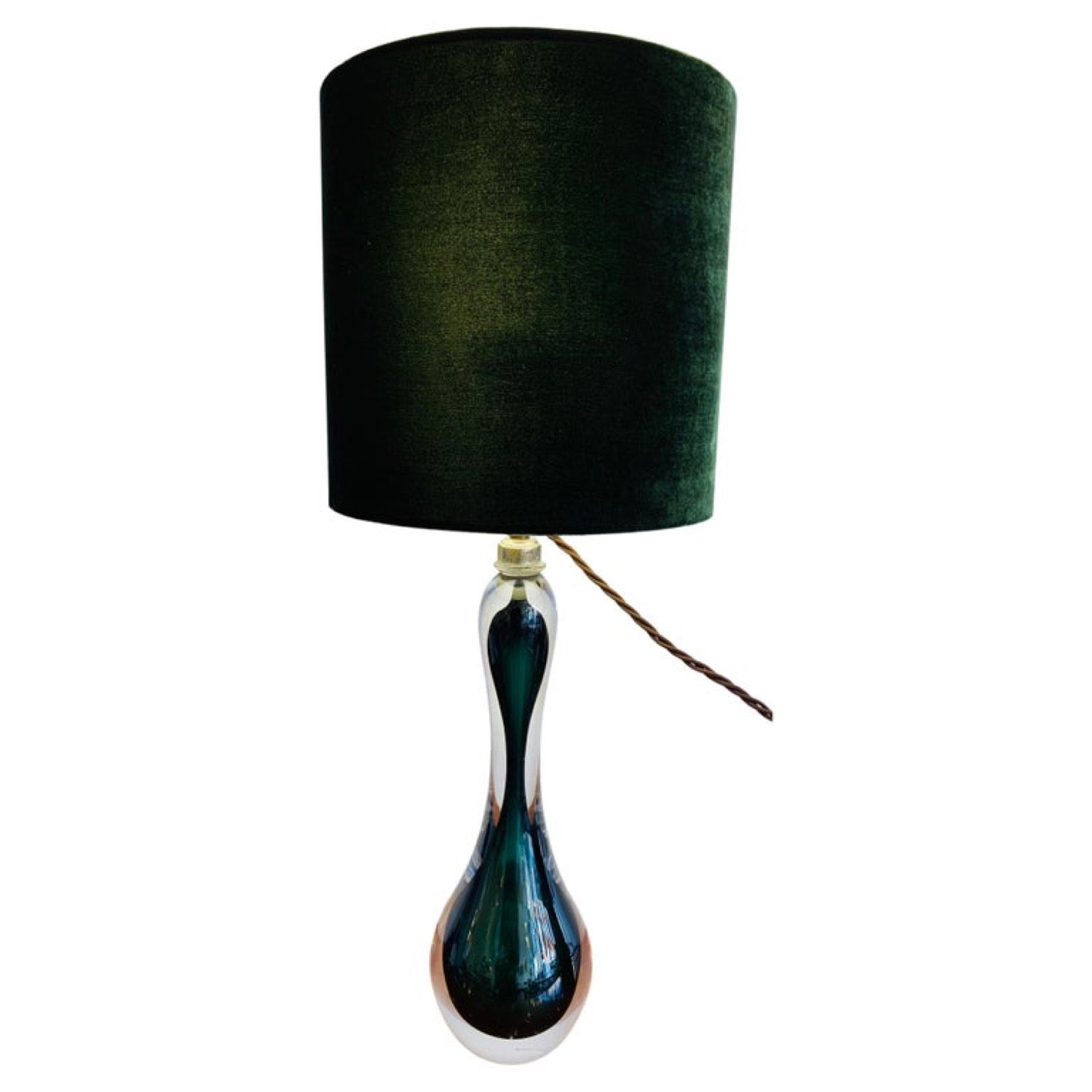 Dark green deals glass lamp