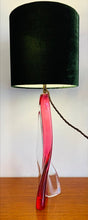 Load image into Gallery viewer, 1950s Val St Lambert Pink Twisted Tripod Table Lamp
