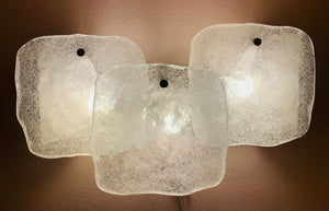 1960s Kalmar Iced Glass Wall Lights. Two available