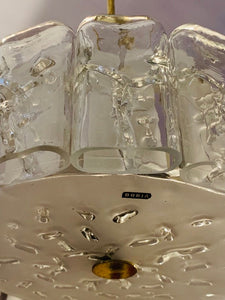1960s Small Doria Iced Glass Chandelier