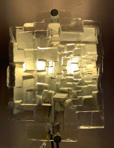 1970s Abstract Geometric Glass Wall Lights