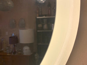 1970s German Round Illuminated Wall Mirror