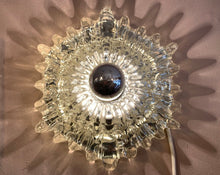 Load image into Gallery viewer, Pair of 1970s Hillebrand Silver Glass Sunburst Wall Lights

