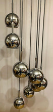 Load image into Gallery viewer, 1970s 8 Chrome Cascading Globe Hanging Light
